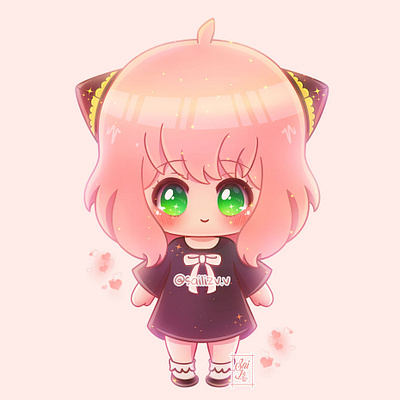 Anya Forger from spy x family - Anime FANART adorable adorable lovely anya artcute artwork chibi chibiart concept creative cute art design digitalart fanart illustration ilustration lineart magic