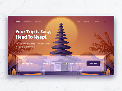 Travel UI landing page Bali bali landing page travel travel agency trip ui ux web webdesign website