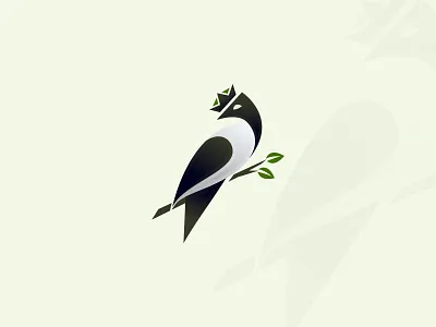 Raven King Logo animal bird black logo branding creative logo crow crow crown logo crown eagle falcon logo intelligigent logo logo concept logodesign logotype minimalist phoenix raven ravens vector