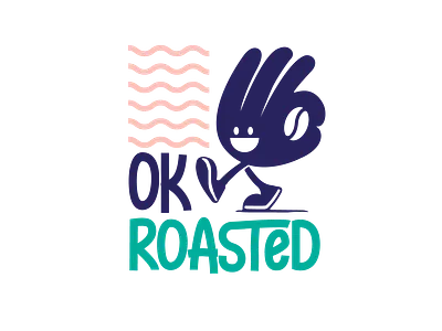 OK ROASTED COFFEE design diseño de logo diseño plano illustration logo logo logodesign design logodesign design brand marca tipografía
