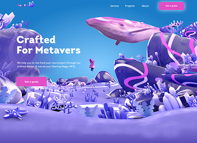 Deepflow website branding deepflow metaverse nft ui web development webdesign