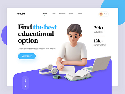 Online Education : Web Design design education education landing education landing page illustration landing landing page landingpage minimal online education ui ux web web application web design webapplication webdesign