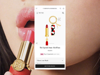 Carolina Herrera | Makeup Product Page b reel carolina herrera e commerce fashion makeup pdp product product design ui ux