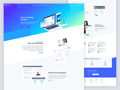 MedWay - SaaS Landing Page Concept clean design health home home page homepage landing landing page landingpage medicine minimal patient site uidesign uiux uxui web webdesign webpage website