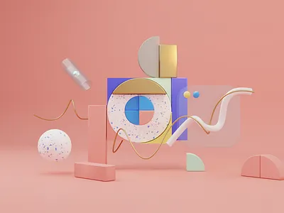 Working on material in studio settings 3d blender geometry illustration marble material studio