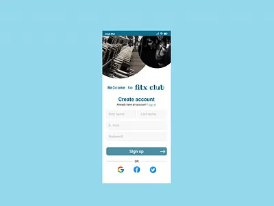 Fitness Club Sign up page dailyui 001 dailyui 001 design ui