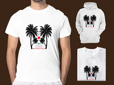 California Santa Monica Beach T-Shirt Design. vintage t shirt