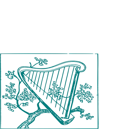 Harp tree design graphic design illustration vector