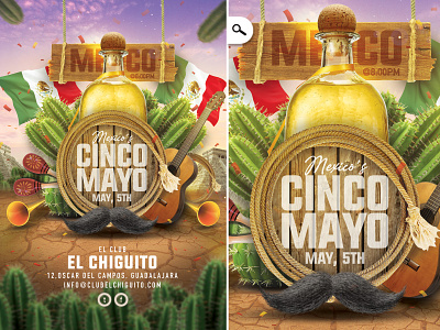 Cinco De Mayo Celebration Party Flyer arriba mejico