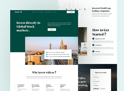 Stock Investment Website Landing Page design landing page stock investment ui ux ux ui website