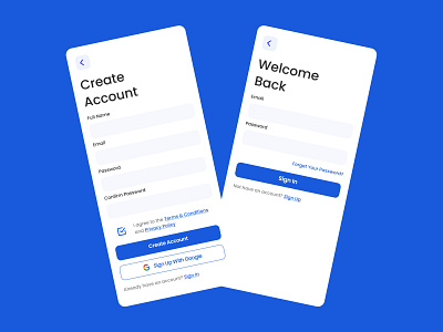 Sign Up/ Sign In - Mobile App designchallenge exploration exploreuidesign figma mobileapp signin signup ui