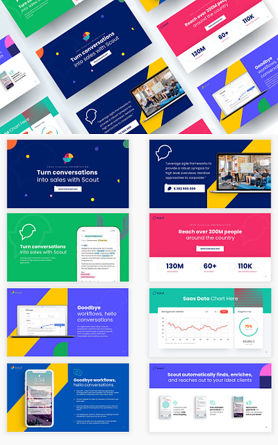 Presentation template (SaaS Marketing Platform) design illustration investment investor logo pitch deck pitch deck design pitch deck template powerpoint presentation powerpoint presentation template