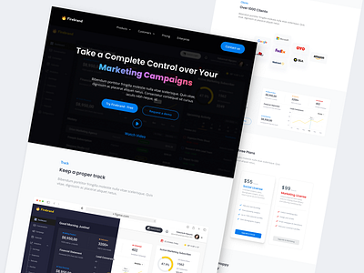 Firebrand - Marketing Application Landing Page email marketing internet marketing landing page design lead generation marketing marketing agency marketing app landing oage marketing application marketing application design marketing dashboard marketing web app marketing website marketing website design saas saas application ui saas dashboard design sales tool website design website ui