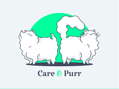 Care & Purr - Pet Grooming Interface design graphic design green grey illustration infographics ui ux vector