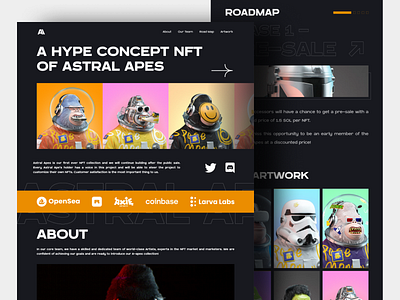 NFT Website Exploration 🔥 3d ape art crypto illustration landing page nft nft landing page ui web website