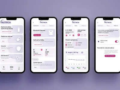 eNutricia | PlusCare health app graphic design health app medical pharmacy ui ux