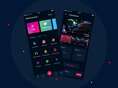 All Media Converter App all media converter app audio cutter audio cutter app design media converter media converter app mobile app mockup mp3 converter music app ui design uidesign uiux video converter app video trimmer app