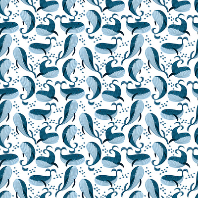 SEamless watercolor whale pattern design digital art graphic design illustration kids pattern ocean life pattern pattern procreate sea life seamless pattern watercolor whale whale pattern whales