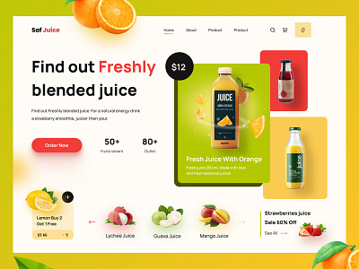 Fresh Juice Brand Website Design app designer fruit fruits healthy food healthy life interaction juice juice bar juice shop juices online store orange shop ui user experience ux web design web interaction website