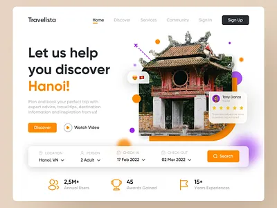 Travelista - Travel Booking Service app app design booking design landing page travel traveling ui ux web design website