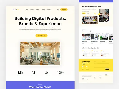 Digital Agency Website agency business company consultant design studio digital agency digital marketing flat landing page marketing agency minimal online marketing promotion saas service startup ui design web design website website design