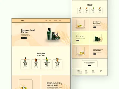 Hair Oil Landing Page border design hairoil landing page landing page design new design onepage responsive design sales page trendy landing page uiclean ui web design