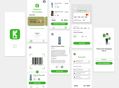 Supermarket self checkout mobile application app design graphic design typography ui ux