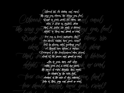 Tyutchev 's poem calligraphy latin lettering procreate typography