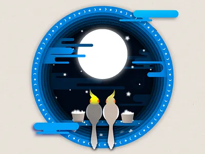 Star Collector art artwork birds cockatiel design illustration illustrator nature papercut star