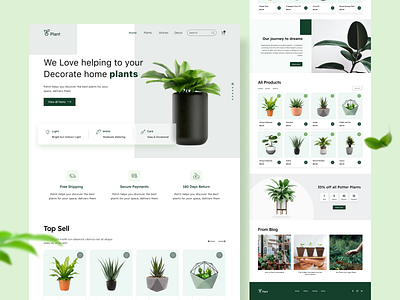 Plant Store Landing Page clean design ecommerce homepage landing landingpage online store plant plant landing page plant shop shop stroe ui ui design web web design website