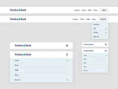 Triodos Bank - Responsive header & navigation design ui ux web