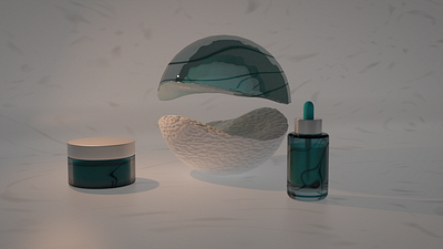 Дизайн продукта - упаковка для уходовой косметики 3d 3д модель branding design graphic design блендер блендер 3д дизайн продукта дизайн упаковки изумруд изумрудный цвет камень косметика крем минерал мрамор продукт сыворотка уходовая косметика экологическая косметика