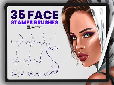 Noses Stamps Brushes For Procreate copic darsi art design digital art graphic design illustration noses procreate procreate procreate brush set procreate face stamp procreate market procreate stamp brushes