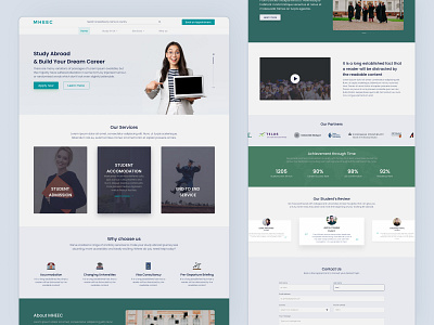 Education Consultancy Landing page admission clean consultancy education education consultancy figma design higher degree landing page minimal ui ux website design