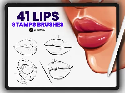 Procreate Face Stamps Lips Stamps copic darsi art design digital art graphic design illustration logo png procreate art procreate brush pack procreate brush set procreate brushes procreate market procreate stamp brushes procreatew