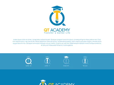 Logo Name: QT Academy animation branding custom logo design flat logo graphic design illustration logo logo design logo maker luxury logo motion graphics