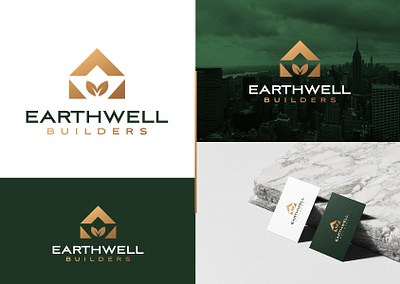 Earthewell Builders | Logo Design brand identity branding busineslogo company logo construction creative logo graphic design house illustration logo logodesign logotype luxury modern real estate startup visual identity design