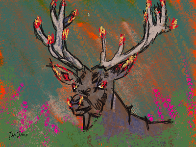 Fire Deer creative design illustration vector