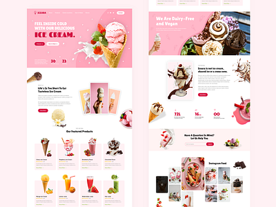 Iceara - Ice Cream cold food cream dessert food food and drink ice ice cream landing page ice cream shop ice cream website iceberg icecream landing page order ice cream snow trending ui design ux design web web design website