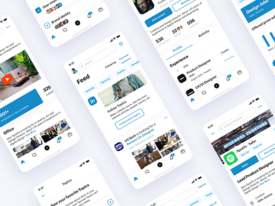 LinkedIn Redesign app application application design clean design design app flow inspiration interface linkedin minimal network screens social ui ux