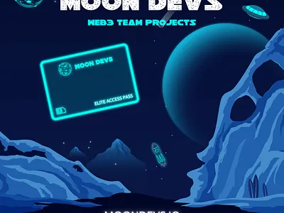 Moon Devs - Web3 Team Projects! complete tasks developer developerwork digital marketing earn crypto illustration join launch projects nft nftcollector promote nfts web designer welcome