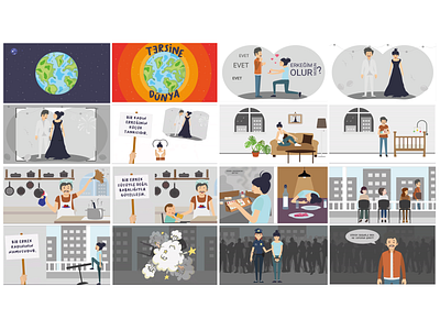 'Tersine Dünya' Orhan KEMAL illustration motion graphics