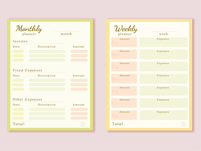 Weekly and Monthly budget planner! budget graphic design monthly planner vector weekly