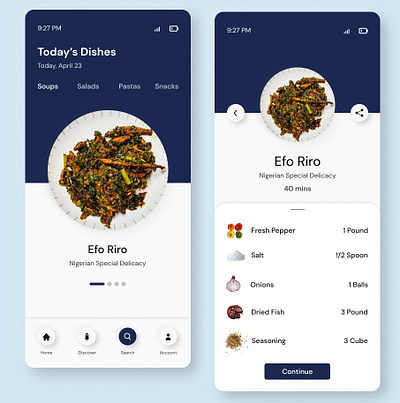 Food recipe app branding ui uidesign uiux ux