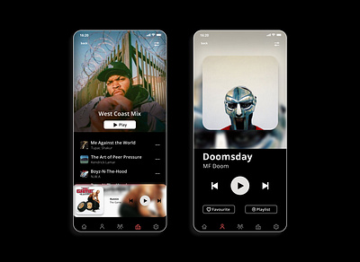 Music App UI . app design hiphop mobile mobileapp music play rap spotify ui uimobile uiux uiuxmobile ux uxmobile westcoast