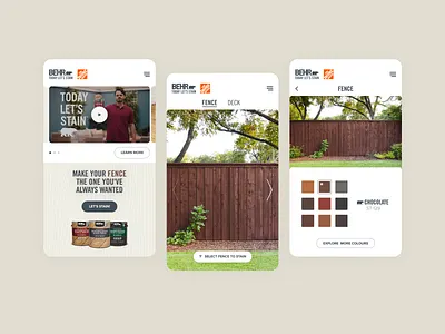 BEHR wood stain colour Ad ad banners branding color color selector iab stain ui ui design videos wood