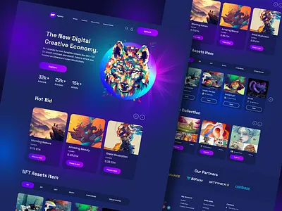 NFT Marketplace landingpage design crypto cryptocurrency marketplace nft nftlandingpage nfts nftwebsite ui uiuxdesign ux website webtemplate
