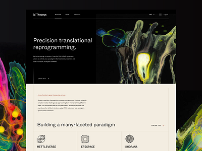 Theonys | Hero 3 brand branding dna health hero identity logo medicine medtech pharma rna trna web website wellness