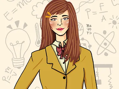 Physics Girl character character design digital drawing digital illustraton digital painting graphic design illustration