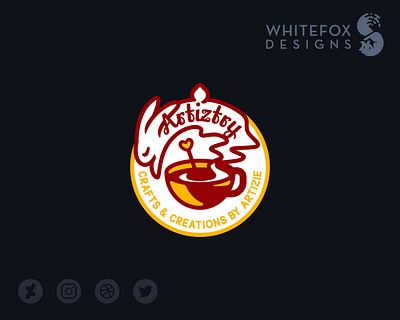 Artiztry branding bunny cup logo rabbit steam tea